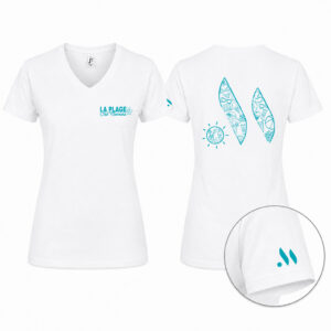 T-shirt femme col V cintré Club Marmara