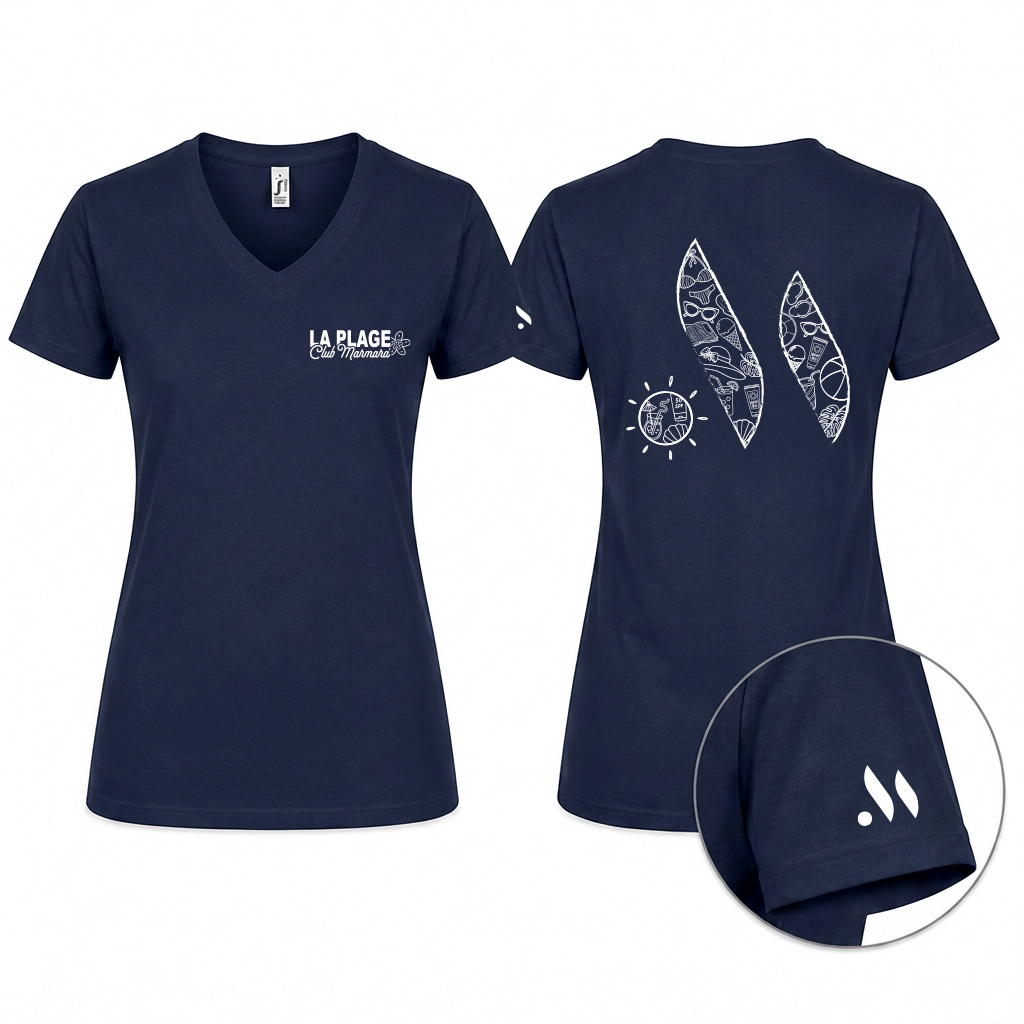 T-shirt femme col V cintré Club Marmara – Image 2